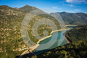 Beautiful landscape with Ladona lake at Peloponnese, Greece