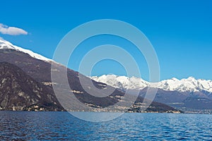 Beautiful landscape on Lake Como in December time