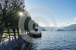 Beautiful landscape on Lake Como in December time