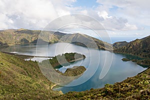 Beautiful landscape of Lake of Fire Lagoa do Fogo in SÃ£o Miguel Island, Azores - Portugal