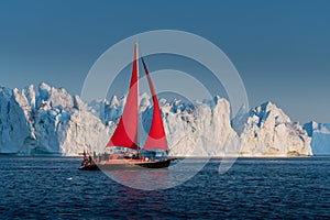 Beautiful landscape with large icebergs