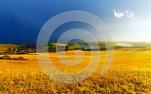 Beautiful landscape, Light from the sky and storm