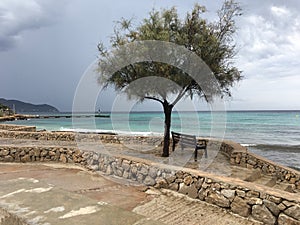 Beautiful landscape in Mallorca, Cala Bona,Spain - summer holiday