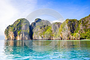 Beautiful landscape of the Maya Bay in the Phi Phi Islands, Thailand