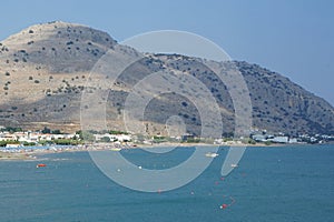 Beautiful landscape of the Mediterranean coast of the island of Rhodes in Lardos, Rhodes Island, Greece