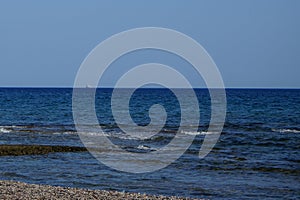 Beautiful landscape of the Mediterranean coast of the island of Rhodes in Lardos, Rhodes Island, Greece