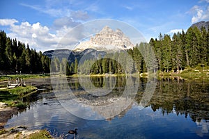 Beautiful landscape with Misurina lake, Dolomites