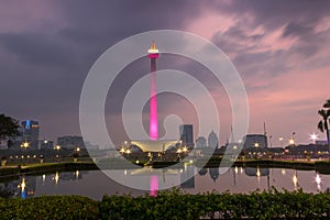 Beautiful landscape of Monas Monument in Medan Merdeka Square, Jakarta