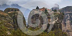 Beautiful landscape of monasteries and rocks of Meteora