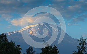 Beautiful landscape of Mount Kilimanjaro at sunset