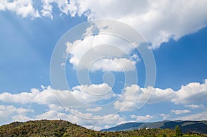 Beautiful landscape on mountain with nice sky