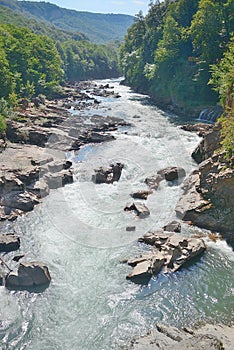 Beautiful landscape of the mountain river `White`.