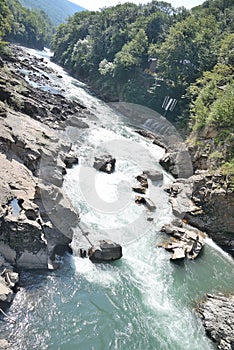 Beautiful landscape of the mountain river `White`.