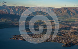 Beautiful landscape of the mountains and Lake Wanaka. Roys Peak Track, South Island, New Zealand. I