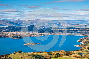 Beautiful landscape of the mountains and Lake Wanaka. Roys Peak Track, South Island, New Zealand. I