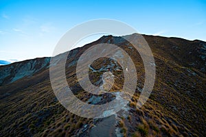 Beautiful landscape of the mountains and Lake Wanaka. Roys Peak Track, South Island, New Zealand. I