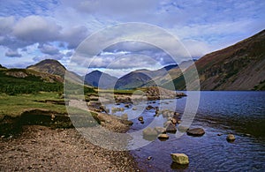 Beautiful landscape of mountains of Yewbarrow, Great Gable and Scafell