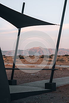 Beautiful landscape in Namibia during sunset, golden hour