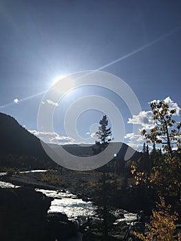 A beautiful landscape of nature in autumn in Canada.  Nature.