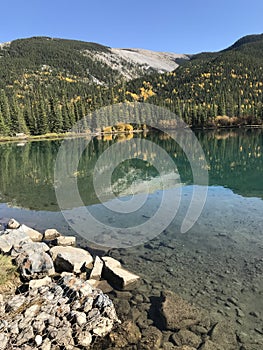 A beautiful landscape of nature in autumn in Canada.  Nature.  Alberta. Brag Creek.