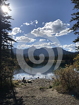 A beautiful landscape of nature in autumn in Canada.  Nature.  Alberta. Brag Creek.