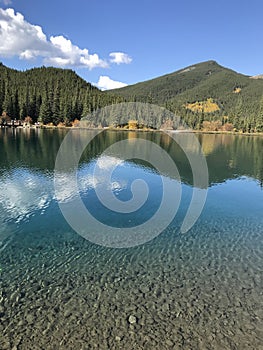 A beautiful landscape of nature in autumn in Canada.  Nature.  Alberta. Brag Creek.