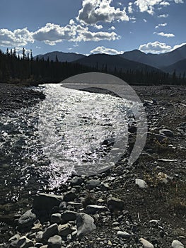 A beautiful landscape of nature in autumn in Canada.  Nature.  Alberta. Brag Creek.