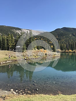 A beautiful landscape of nature in autumn in Canada.  Nature.  Alberta. Brag Creek.