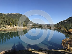 A beautiful landscape of nature in autumn in Canada.  Nature.  Alberta. Brag Creek.