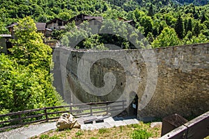 Beautiful landscape of an old bridge in Val Aoste, Italy