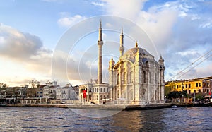 Beautiful landscape Ortakoy Mosque and Bosphorus Bridge, Istanbul Turkey, best touristic destination of Istanbul
