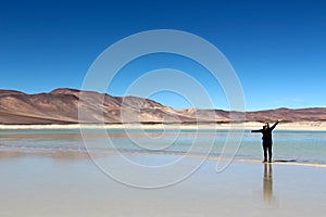 Beautiful landscape over the salt flats