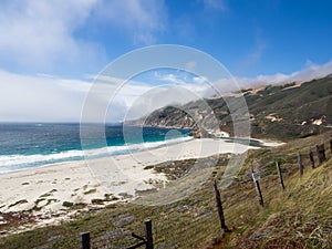 Beautiful landscape of pacific coastline, Big Sur on Highway 1