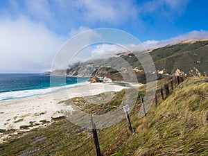 Beautiful landscape of pacific coastline, Big Sur on Highway 1