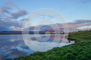 Beautiful landscape panorama at Myvatn Lake,Iceland.