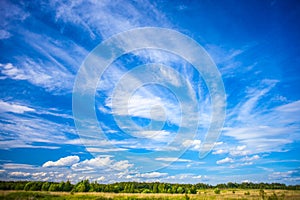 Beautiful landscape with picturesque clouds