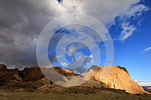 Beautiful landscape at Piedra Parada, Chubut valley, Argentina photo