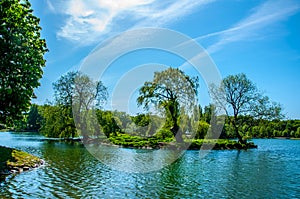 The beautiful landscape of the Pildammsparken lake in the city of Malmo