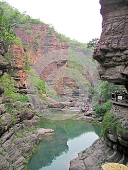 Beautiful landscape of Red Stone Gorge in Yuntai Mountain Geopark of Jiaozuo, China
