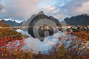 Beautiful landscape from Reine fishing village