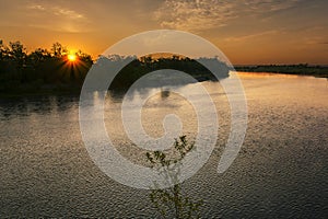 Beautiful landscape of river at sunset