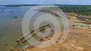 beautiful landscape river thailand view with drone