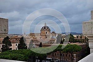 Beautiful landscape of Rome with a Dome