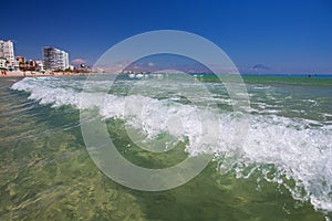 Beautiful landscape of San Juan beach near Alicante in Spain