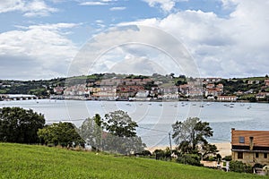 Beautiful landscape in San Vincente de la Barquera in Spain. Bay of Biscay