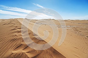 Beautiful landscape of sand dunes on  Sahara Desert, Africa