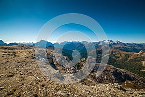 Beautiful landscape scenery of italien dolomites, rifugio lagazuoi, cortina dÂ´ampezzo, passo falzarego