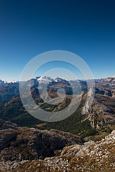 Beautiful landscape scenery of italien dolomites, rifugio lagazuoi, cortina dÂ´ampezzo, passo falzarego