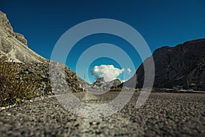 Beautiful landscape scenery of italien dolomites, rifugio lagazuoi, cortina dÂ´ampezzo, passo falzarego