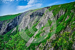 Beautiful landscape and scenery of Norway, green scenery of hills and mountain